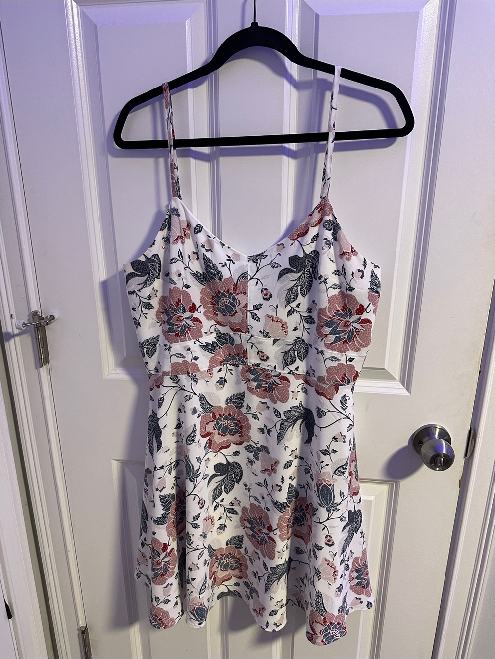 Loft Floral White Spaghetti-Strap Sundress